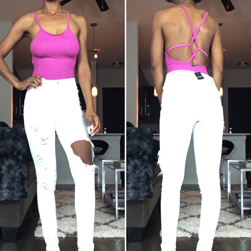 TopShop pink bodysuit size small (US 2)